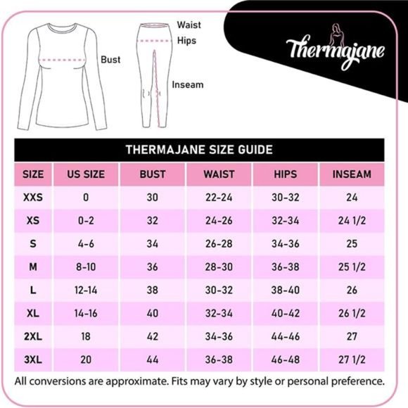 Long Johns Thermal Underwear for Women Fleece Lined Base Layer Pajama Set - Picture 4 of 5